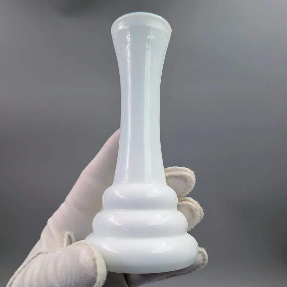 Sweet Collection of 6 Vintage Milk Glass Bud Vases |  Cottagecore Decor - Picture 11 of 13